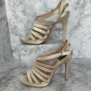 Dolce Vita Riso Ivory Satin Strappy Heels women’s 7.5 M Party Prom Weeding